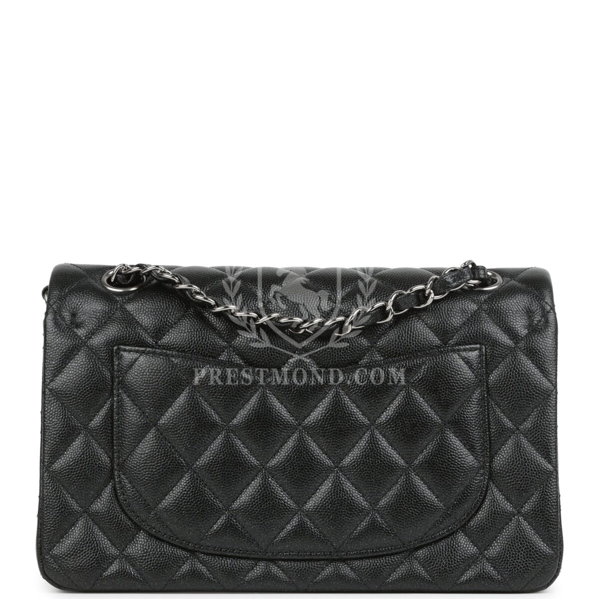 Chanel Small Classic Double Flap Bag Black Iridescent Caviar Ruthenium Hardware — изображение 4