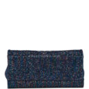 Chanel Large Deauville Shopping Tote Blue Sequin Boucle Silver Hardware