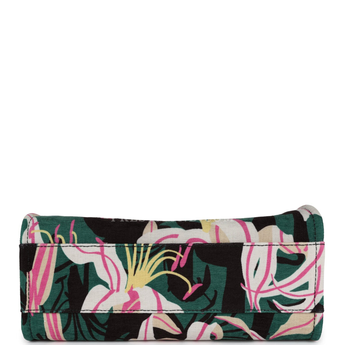 Chanel Small Deauville Shopping Tote Green and Pink Tropical Floral Velvet Light Gold Hardware — изображение 7