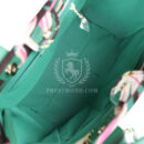 Chanel Small Deauville Shopping Tote Green and Pink Tropical Floral Velvet Light Gold Hardware
