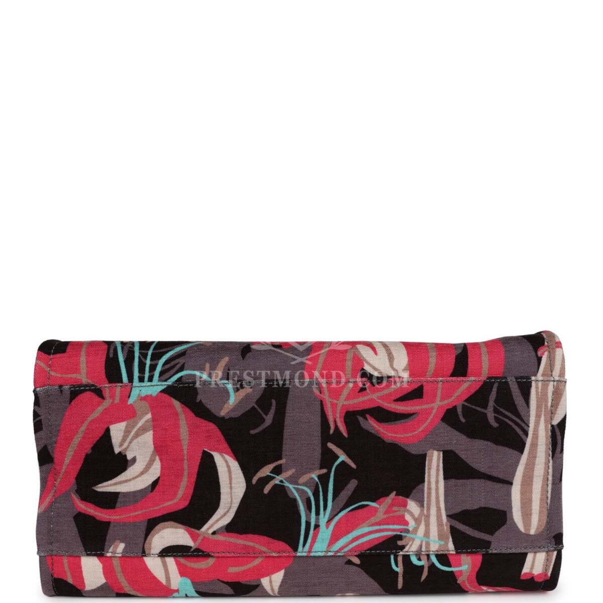 Chanel Medium Deauville Shopping Tote Grey and Pink Tropical Floral Velvet Light Gold Hardware — изображение 7