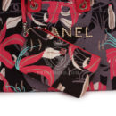 Chanel Medium Deauville Shopping Tote Grey and Pink Tropical Floral Velvet Light Gold Hardware