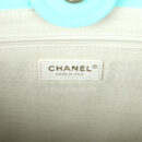 Chanel Small Deauville Shopping Tote Turquoise Canvas Light Gold Hardware