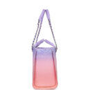 Chanel Small Deauville Shopping Tote Pink and Purple Ombre Calfskin Silver Hardware