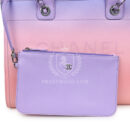 Chanel Small Deauville Shopping Tote Pink and Purple Ombre Calfskin Silver Hardware