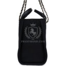 Chanel Small Deauville Shopping Tote Black Canvas Light Gold Hardware