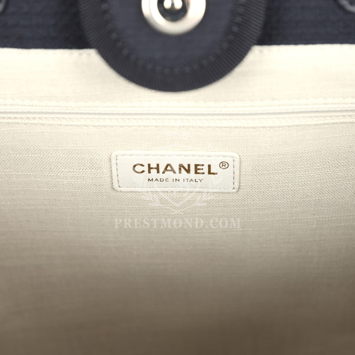 Chanel Small Deauville Shopping Tote Black Canvas Light Gold Hardware — изображение 10