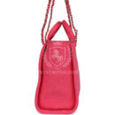 Chanel Small Deauville Shopping Tote Hot Pink Canvas Light Gold Hardware