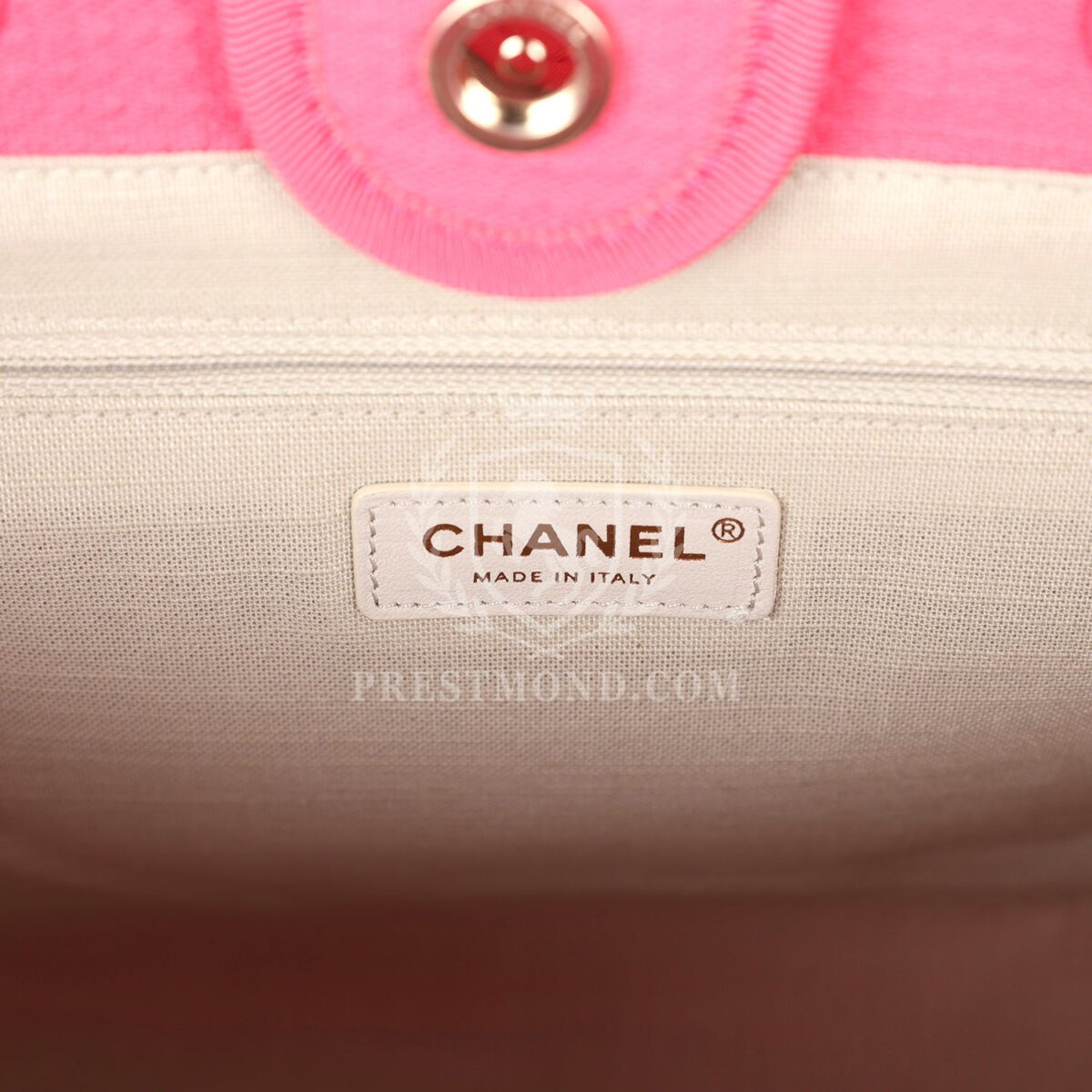 Chanel Small Deauville Shopping Tote Hot Pink Canvas Light Gold Hardware — изображение 9
