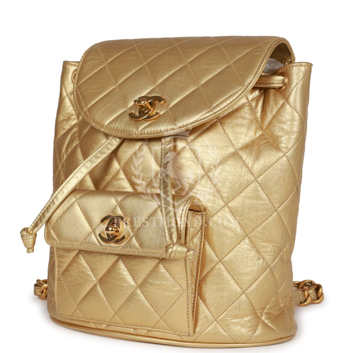 Vintage Chanel Duma Backpack Gold Metallic Lambskin Gold Hardware — изображение 5