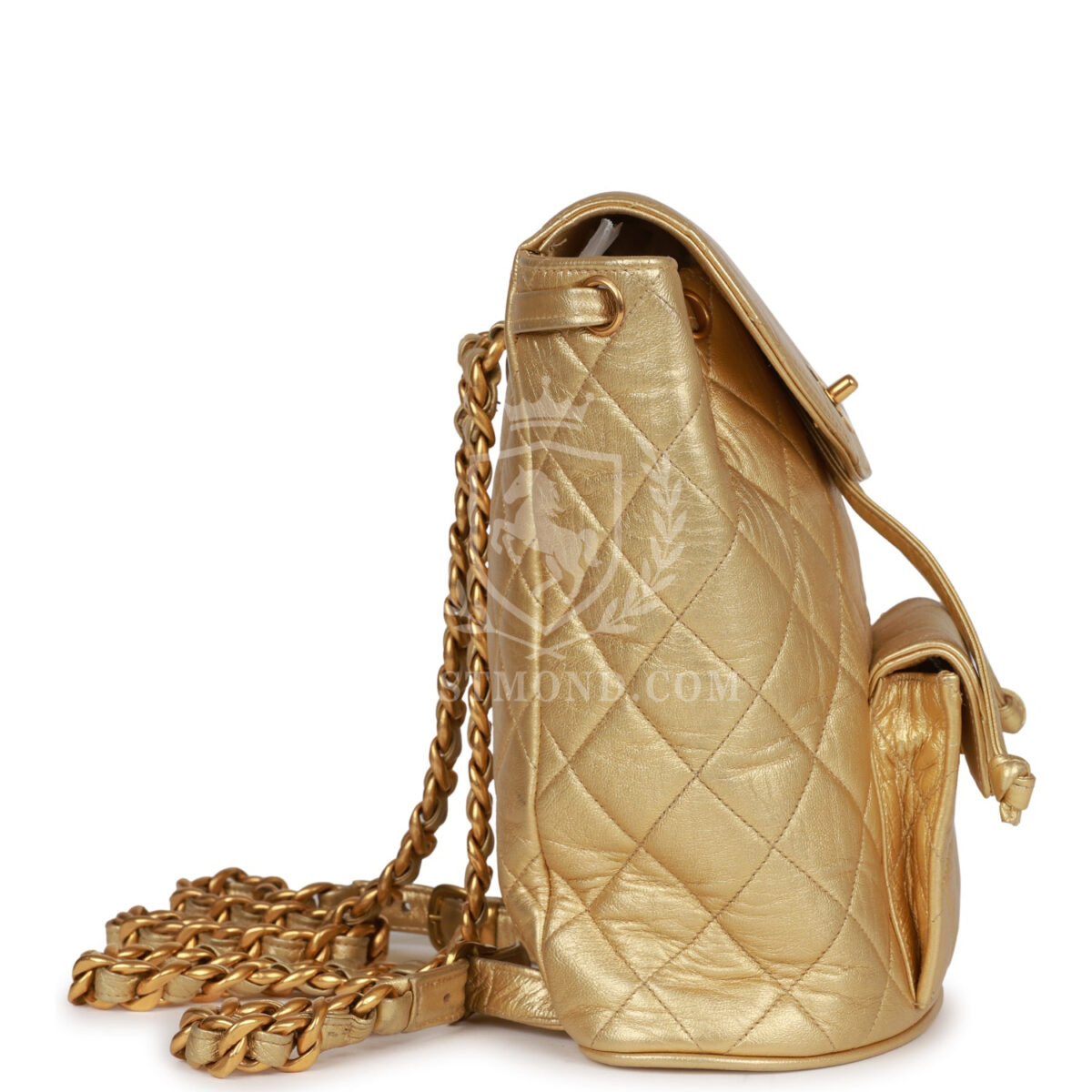 Vintage Chanel Duma Backpack Gold Metallic Lambskin Gold Hardware — изображение 3