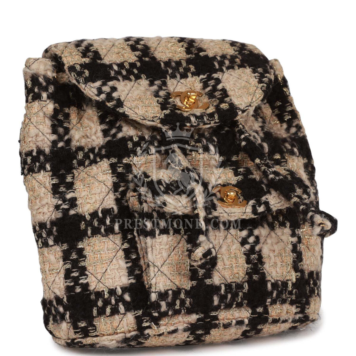 Vintage Chanel Duma Backpack Beige and Black Tweed Gold Hardware — изображение 2