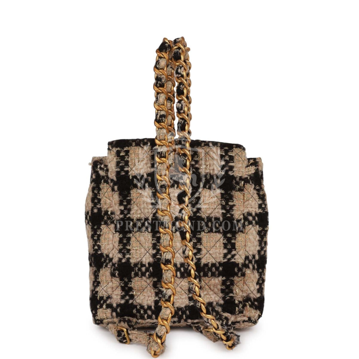 Vintage Chanel Duma Backpack Beige and Black Tweed Gold Hardware — изображение 7