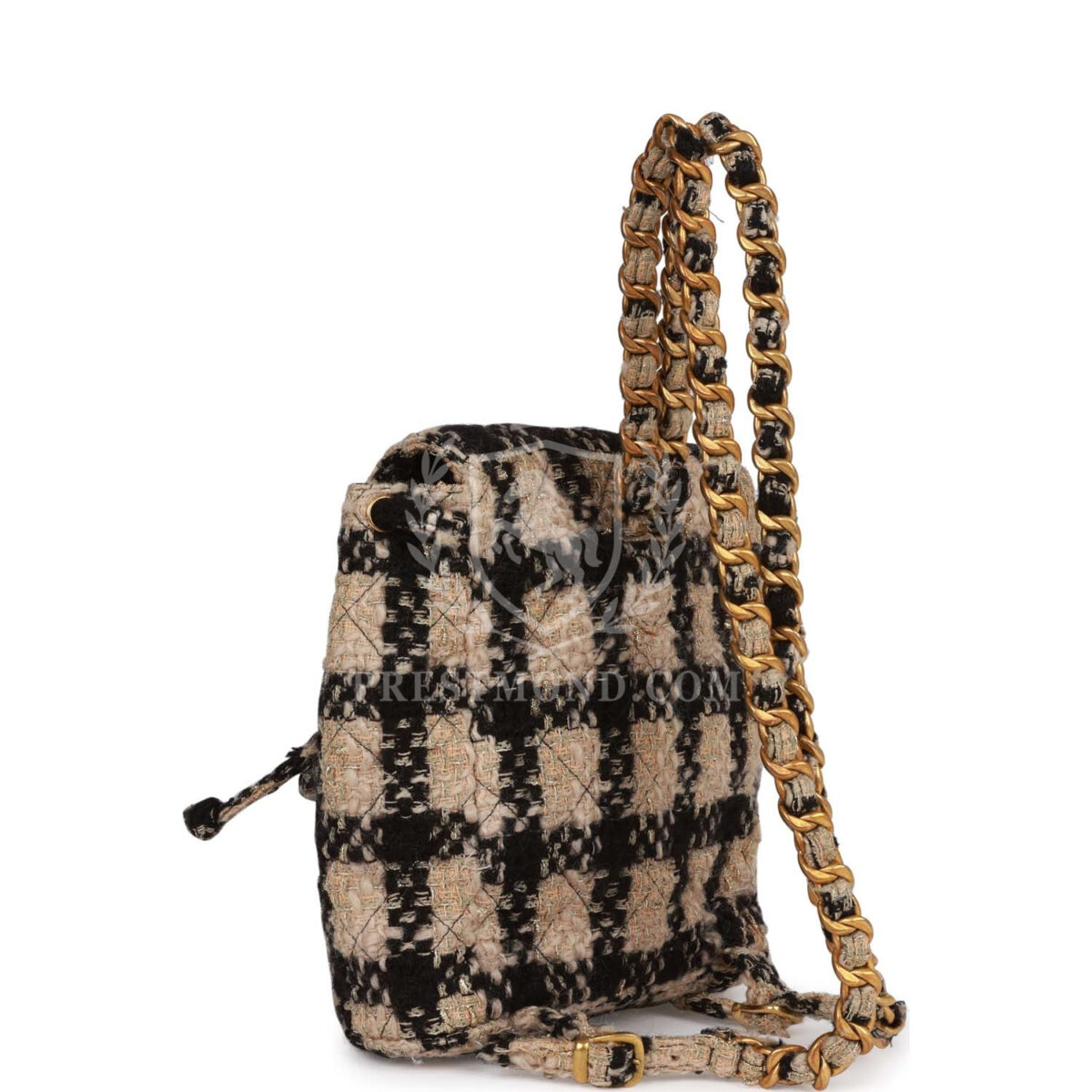 Vintage Chanel Duma Backpack Beige and Black Tweed Gold Hardware — изображение 8