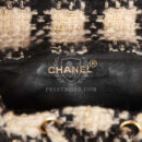 Vintage Chanel Duma Backpack Beige and Black Tweed Gold Hardware