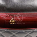 Vintage Chanel Kelly Parent and Child Flap Bag Set Black Lambskin Gold Hardware