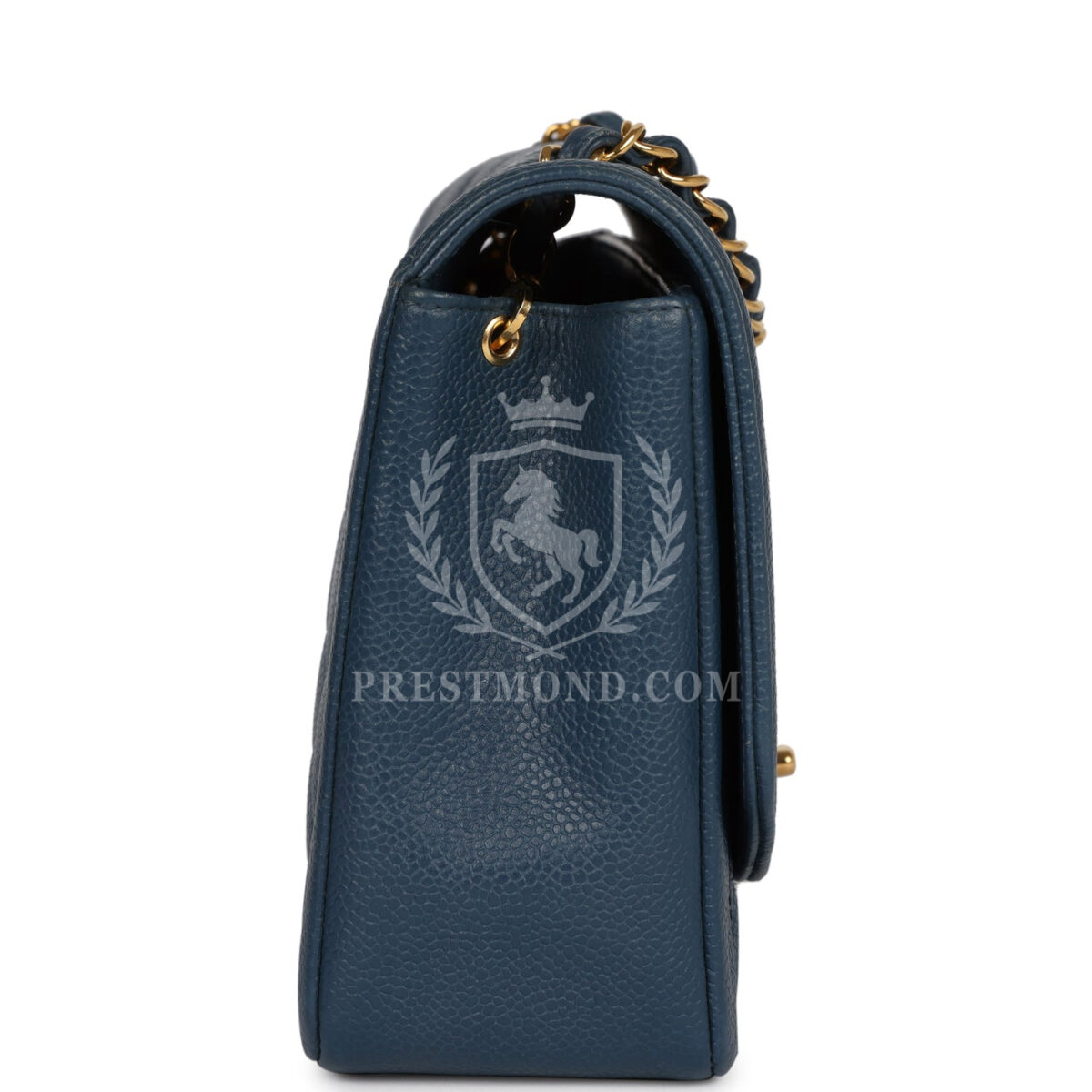 Vintage Chanel Medium Diana Flap Bag Blue Caviar Gold Hardware — изображение 3
