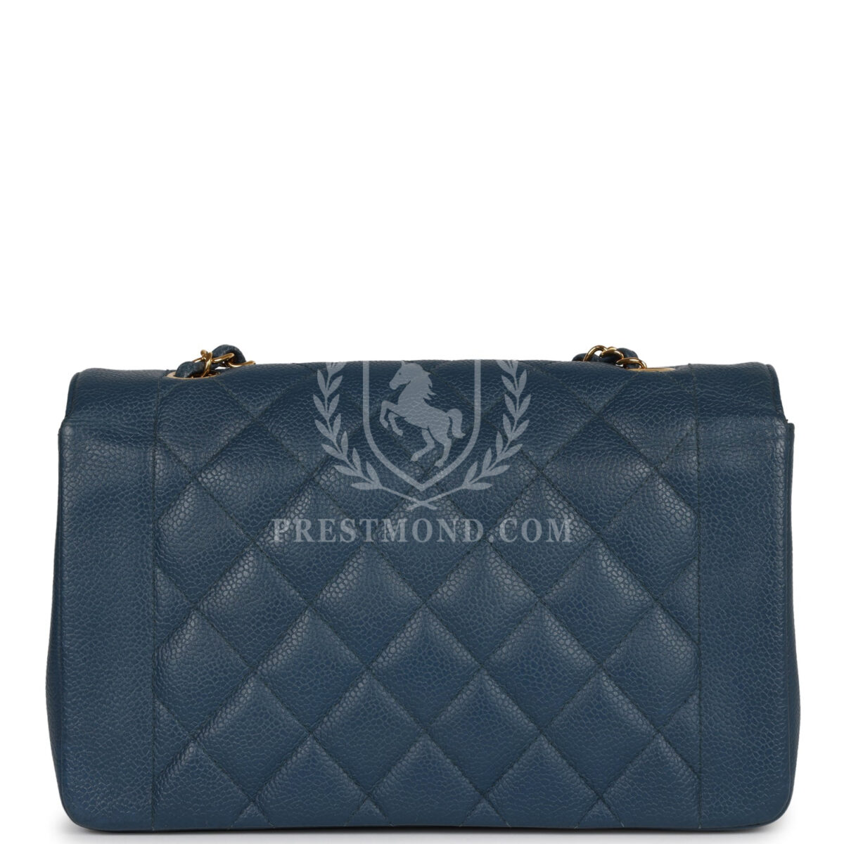 Vintage Chanel Medium Diana Flap Bag Blue Caviar Gold Hardware — изображение 4