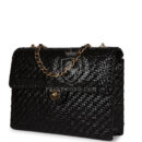 Vintage Chanel Flap Bag Black Wicker Gold Hardware