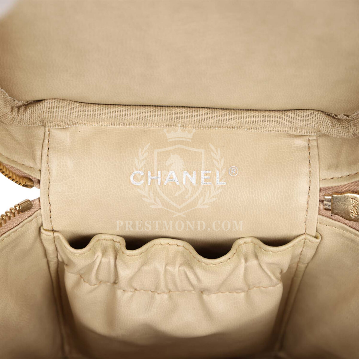 Vintage Chanel Vanity Dark Beige Caviar Gold Hardware — изображение 9