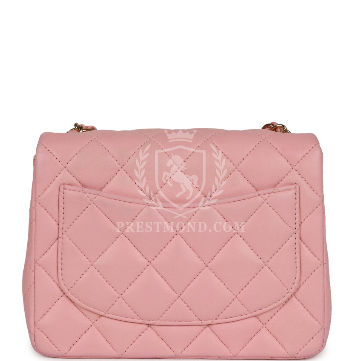 Vintage Chanel Mini Square Flap Light Pink Lambskin Gold Hardware — изображение 4