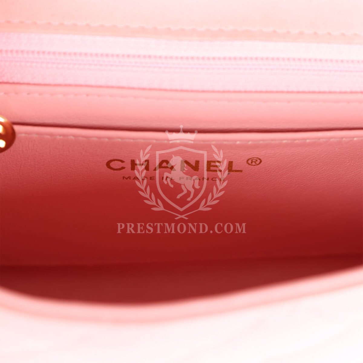 Vintage Chanel Mini Square Flap Light Pink Lambskin Gold Hardware — изображение 9