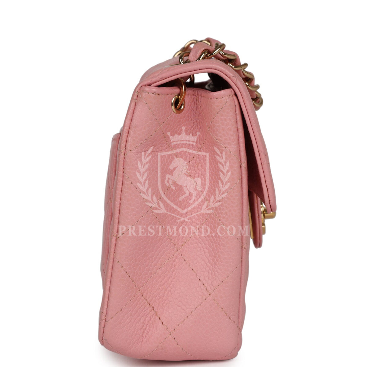 Vintage Chanel Mini Square Flap Pink Caviar Gold Hardware — изображение 3