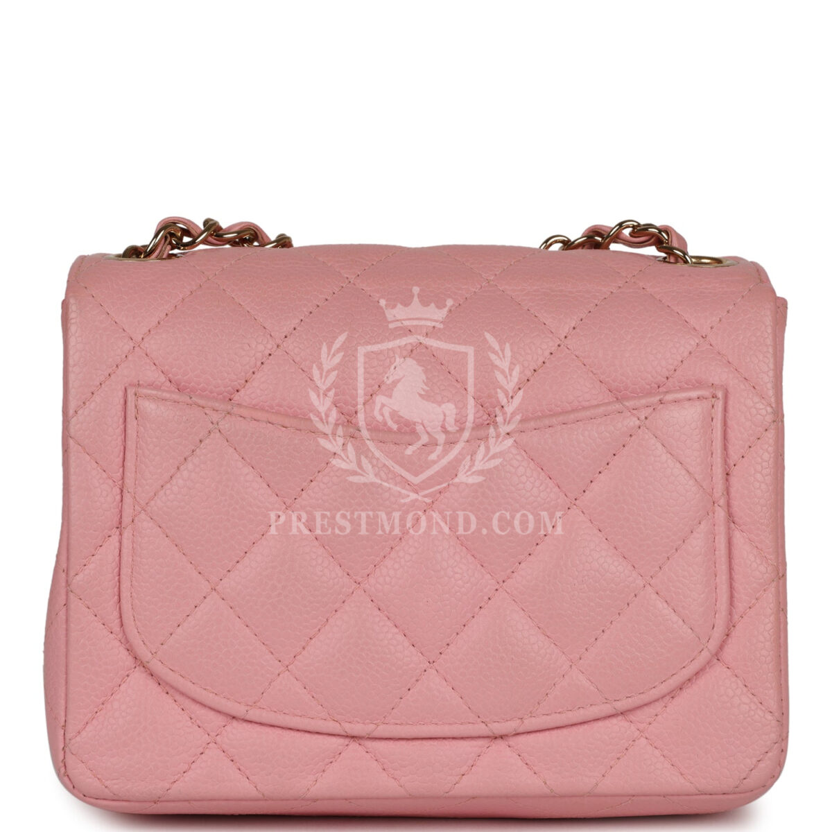 Vintage Chanel Mini Square Flap Pink Caviar Gold Hardware — изображение 4