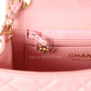 Vintage Chanel Mini Square Flap Pink Caviar Gold Hardware