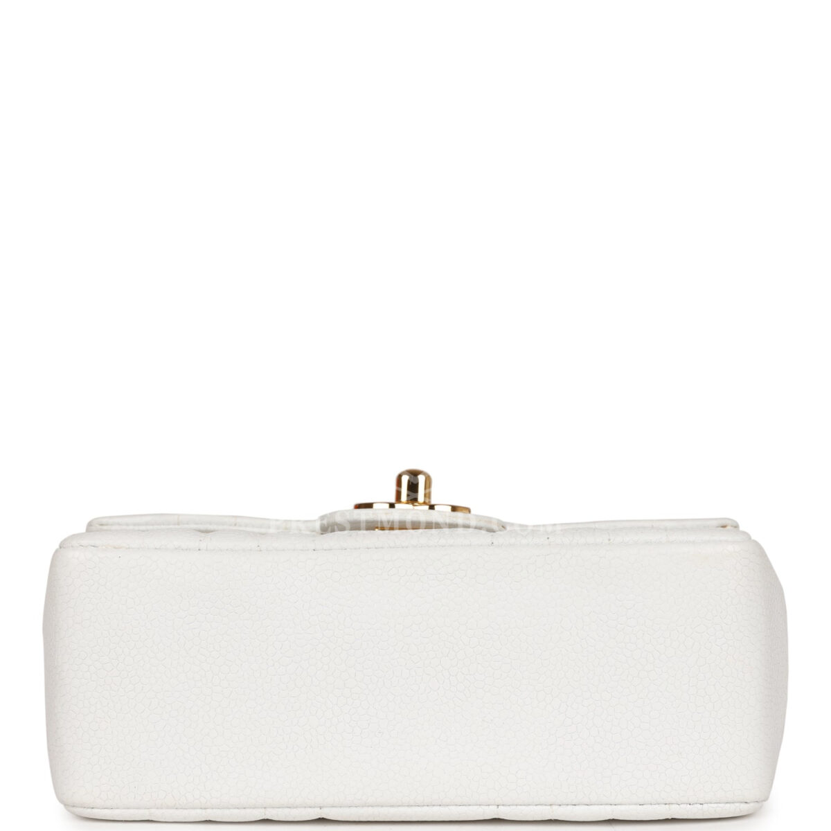 Vintage Chanel Mini Square Flap Vertical Stripe White Caviar Gold Hardware — изображение 6
