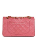 Vintage Chanel Small Classic Double Flap Bag Dark Pink Lambskin Gold Hardware