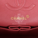 Vintage Chanel Small Classic Double Flap Bag Dark Pink Lambskin Gold Hardware
