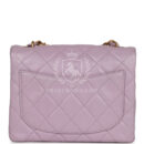 Vintage Chanel Mini Square Flap Bag Light Purple Lambskin Matte Gold Hardware