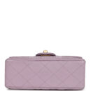 Vintage Chanel Mini Square Flap Bag Light Purple Lambskin Matte Gold Hardware