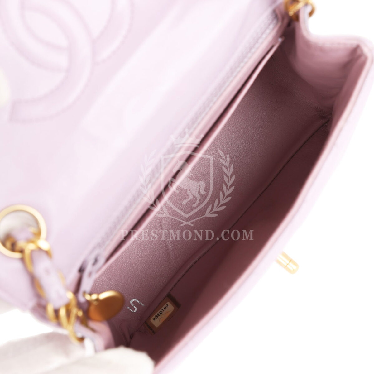 Vintage Chanel Mini Square Flap Bag Light Purple Lambskin Matte Gold Hardware — изображение 8