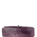 Custom Swarovski Crystal Vintage Chanel Medium Classic Double Flap Purple Lambskin Silver Hardware