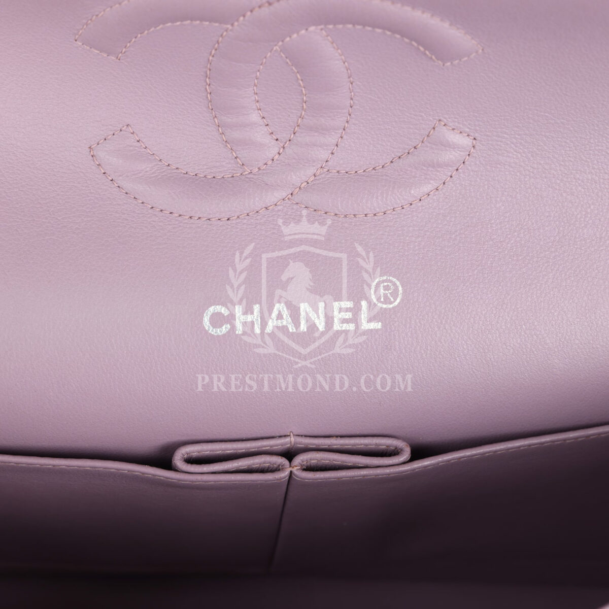 Custom Swarovski Crystal Vintage Chanel Medium Classic Double Flap Purple Lambskin Silver Hardware — изображение 8