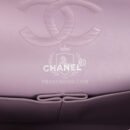 Custom Swarovski Crystal Vintage Chanel Medium Classic Double Flap Purple Lambskin Silver Hardware