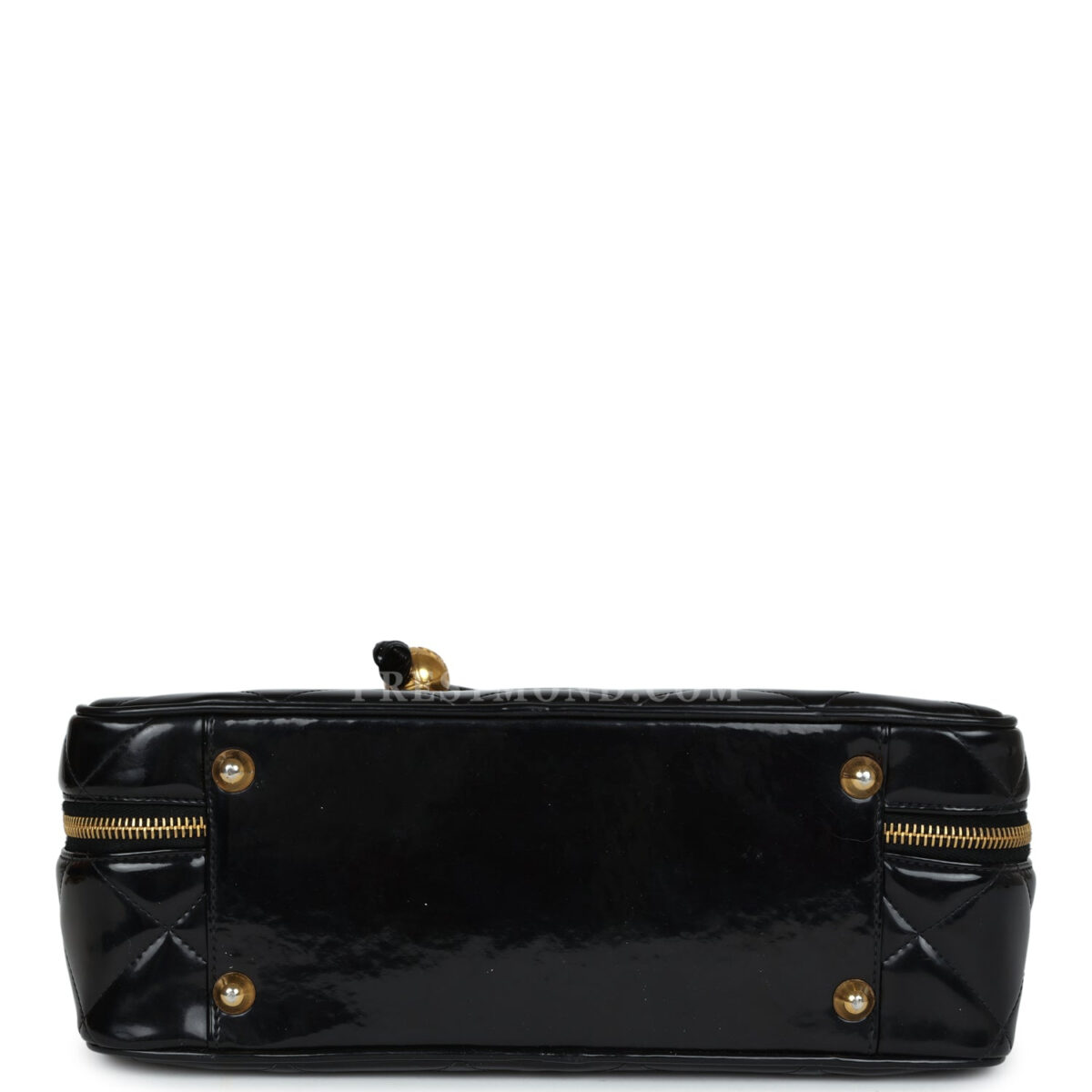Vintage Chanel Lunchbox Vanity Black Patent Leather Gold Hardware — изображение 8