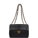 Vintage Chanel XL Jumbo Classic Mademoiselle Vertical Flap Black Caviar Gold Hardware