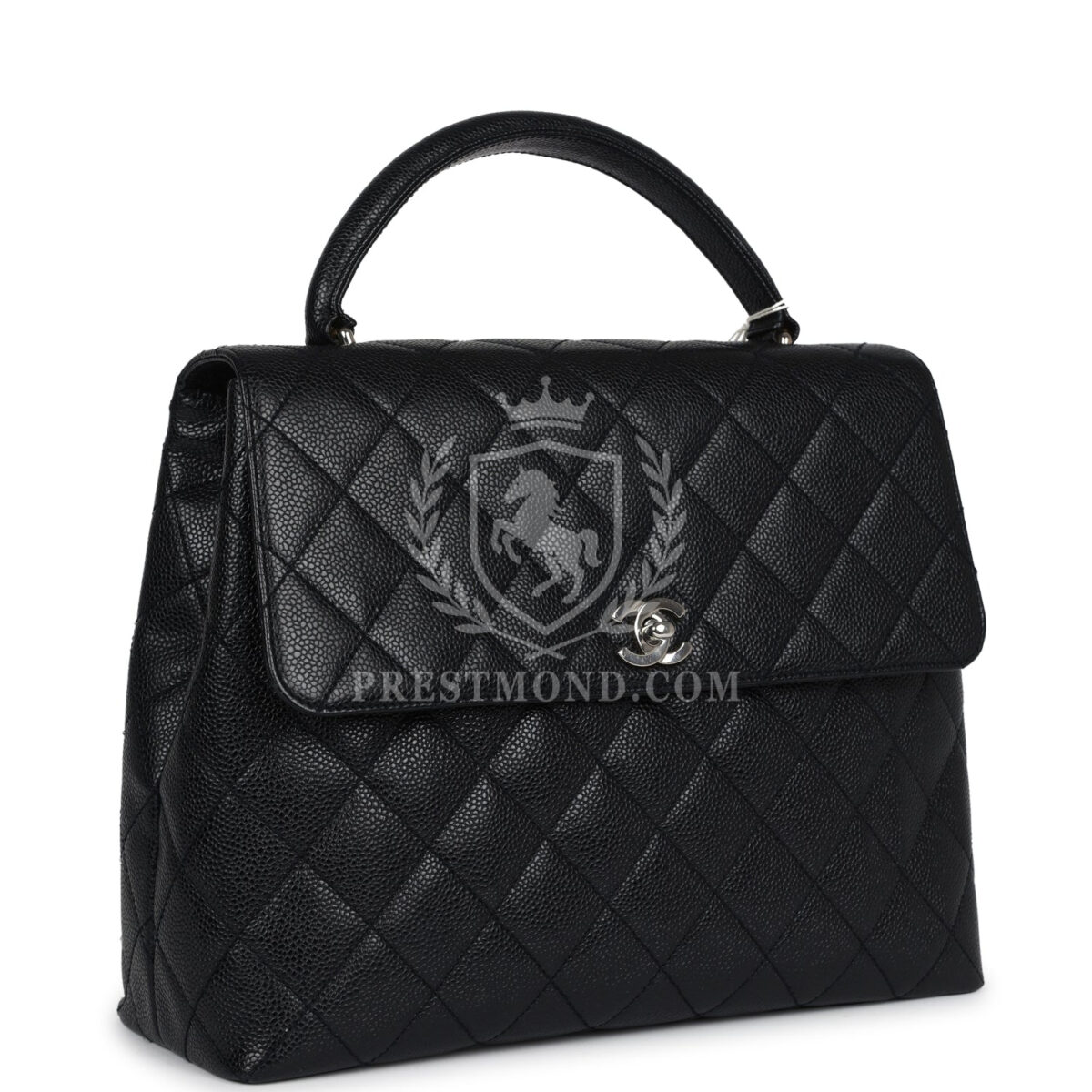 Vintage Chanel Kelly Flap Bag Black Caviar Silver Hardware — изображение 2