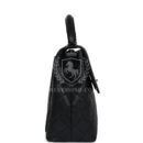 Vintage Chanel Kelly Flap Bag Black Caviar Silver Hardware