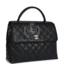 Vintage Chanel Kelly Flap Bag Black Caviar Gold Hardware