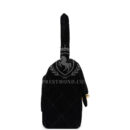 Vintage Chanel Micro Kelly Child Flap Bag Black Velvet Gold Hardware