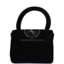 Vintage Chanel Micro Kelly Child Flap Bag Black Velvet Gold Hardware