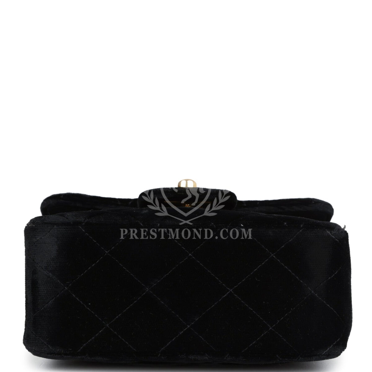 Vintage Chanel Micro Kelly Child Flap Bag Black Velvet Gold Hardware — изображение 6