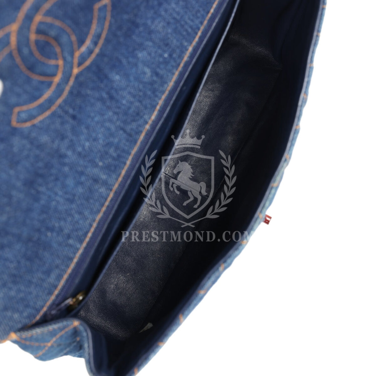 Vintage Chanel Jumbo Classic Single Flap Bag Blue Denim Tortoiseshell Bakelite Hardware — изображение 8