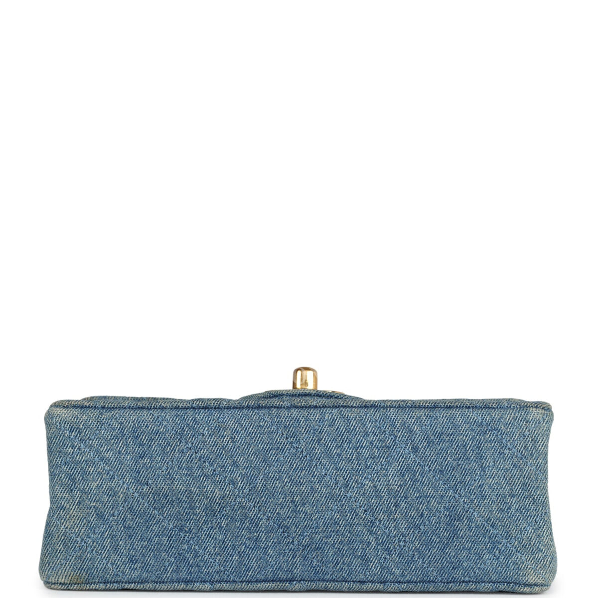 Vintage Chanel Mini Square Flap Bag Blue Denim Gold Hardware — изображение 5