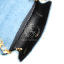 Vintage Chanel Mini Square Flap Bag Blue Denim Gold Hardware