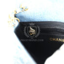 Vintage Chanel Mini Square Flap Bag Blue Denim Gold Hardware